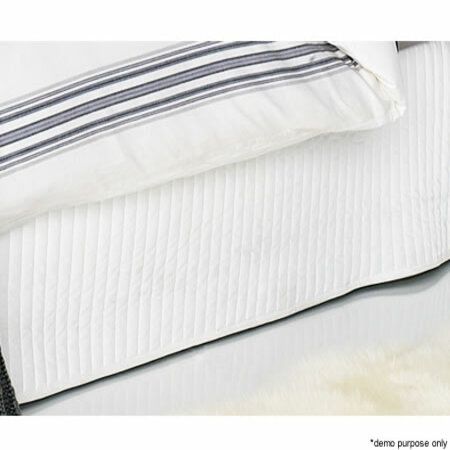 Ardor Boudoir Queen Size Bed Quilted Valance - White
