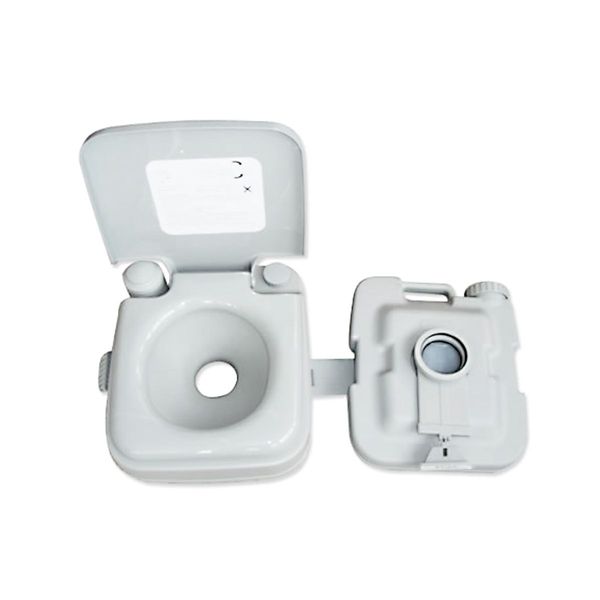 Portable Toilet 10L Camping Potty Restroom Outdoor Travel Boating Caravan Square Light Gray