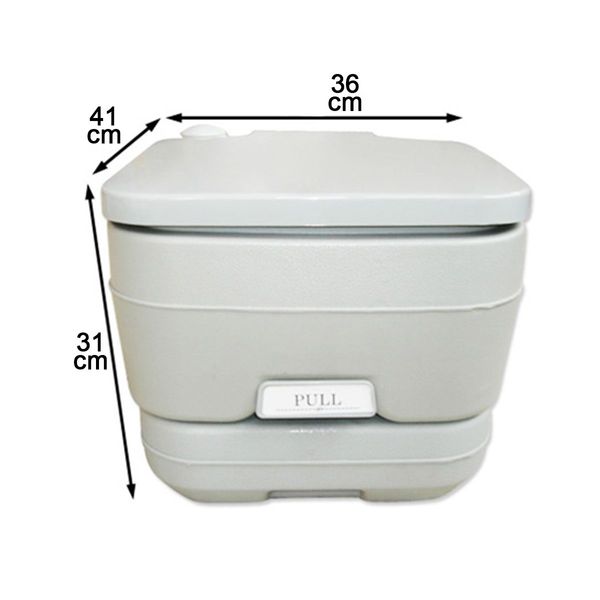 Portable Toilet 10L Camping Potty Restroom Outdoor Travel Boating Caravan Square Light Gray