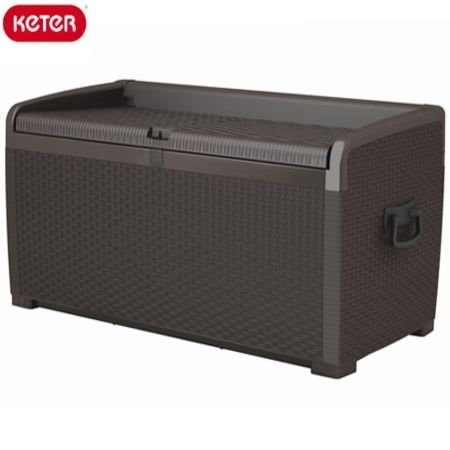 Keter Extra Large Rattan Style Storage Box with Seat - Brown