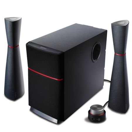 Edifier M3200 2.1 Channel PC Multimedia Speakers and Wooden Subwoofer Set with 'Slim-Lady' Satellites
