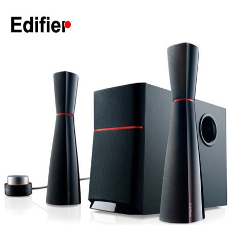 Edifier M3200 2.1 Channel PC Multimedia Speakers and Wooden Subwoofer Set with 'Slim-Lady' Satellites