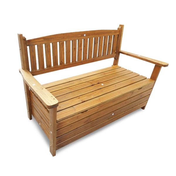 Wooden Garden Storage Bench