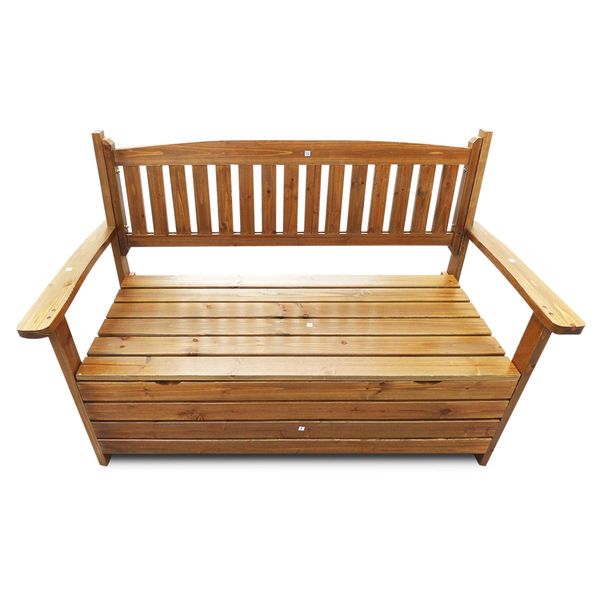 Wooden Garden Storage Bench