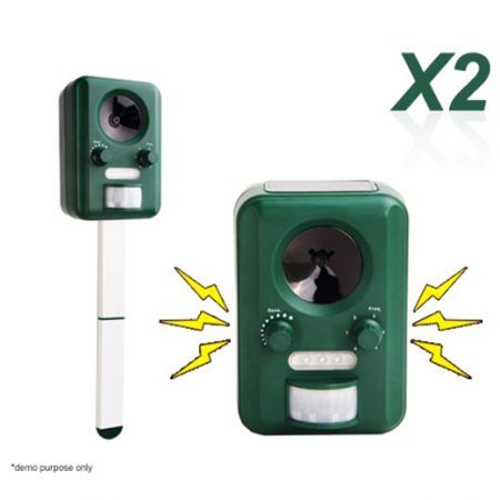 2 x Motion  Activated Solar Power Pest Repeller