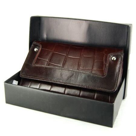 Gabee Designer Medium / Large Sized Synthetic Leather Ladies Wallet Purse Clutch Organizer in Chocolate