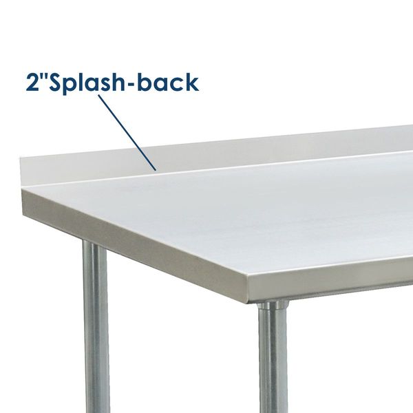 Kitchen Prep Table Cater Work Bench Table Stainless Steel W/Adjustable Feet-2438mmx610mm