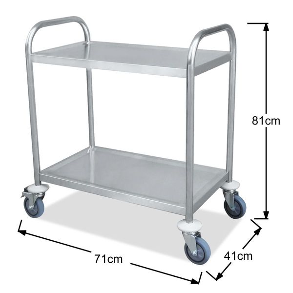 Two-Tier Stainless Steel Kitchen Trolley