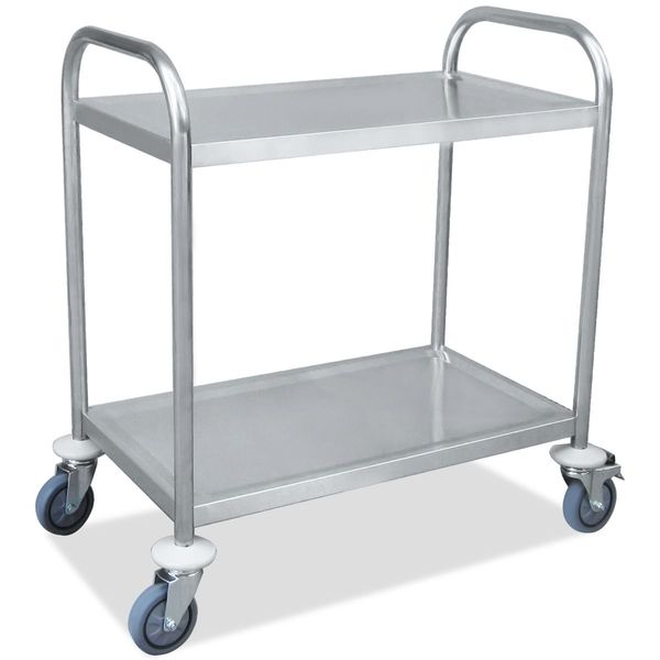 Two-Tier Stainless Steel Kitchen Trolley