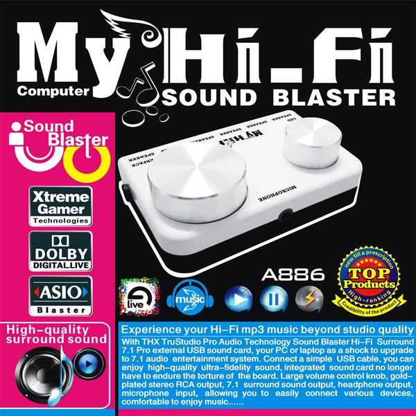 The Sound Blaster Usb Notebook Computer 7.1 External Sound Card With High Bass