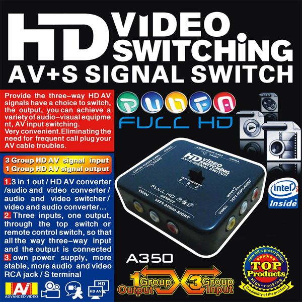 Video Switcher Av Switch TV Switch Video Switcher Dvd Vcd Audio Video Switcher