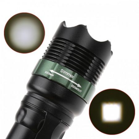 LUD Super Bright Cree T6 LED Flashlight Zoomable Torch 900 Lumens 7W