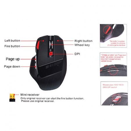 2.4G Optical Wireless Gaming Mouse 1000/1600/2000DPI