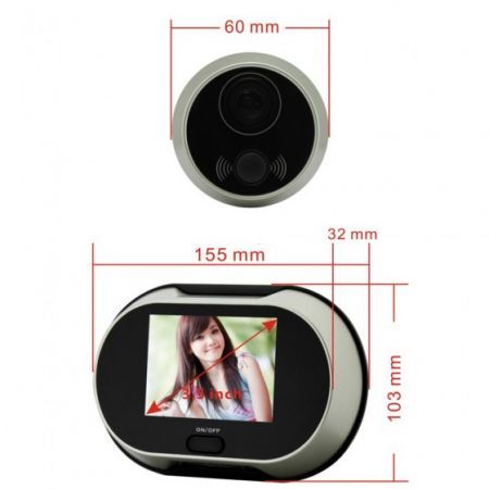 3.5" TFT LCD Pinhole Peephole Digital Door Viewer Doorbell with Camera for Home Don't Disturb Function