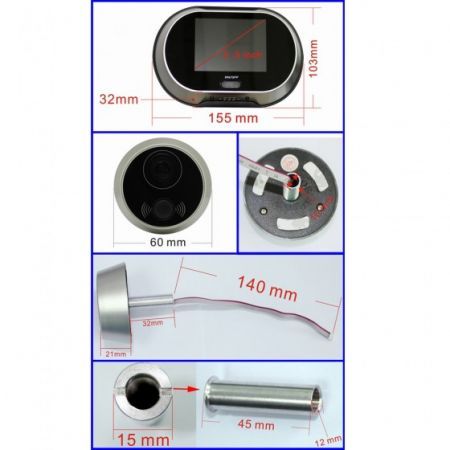 3.5" TFT LCD Pinhole Peephole Digital Door Viewer Doorbell with Camera for Home Don't Disturb Function