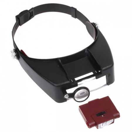 LUD Watch Repair Head Headband Glasses Magnifier Loupe 10X With LED Light