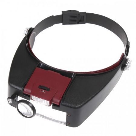 LUD Watch Repair Head Headband Glasses Magnifier Loupe 10X With LED Light