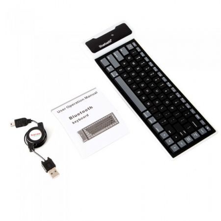 Mini Wireless Bluetooth Foldable Keyboard Tensile USB Cable PC/IPHONE