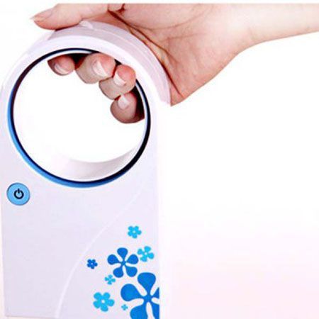 LUD Fashion Style Lovely Mini USB Bladeless Fan for Students and Children Blue