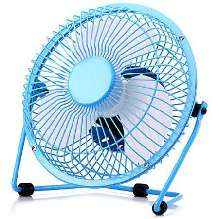 New USB Powered 6 Inch Mini Desktop Fan 360 Degree Rotation Blue