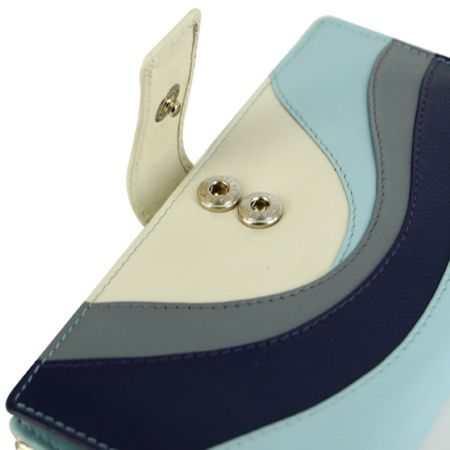Gabee Designer Medium Sized Genuine Soft Leather Ladies Wallet Purse Clutch Organizer in Aqua Blue