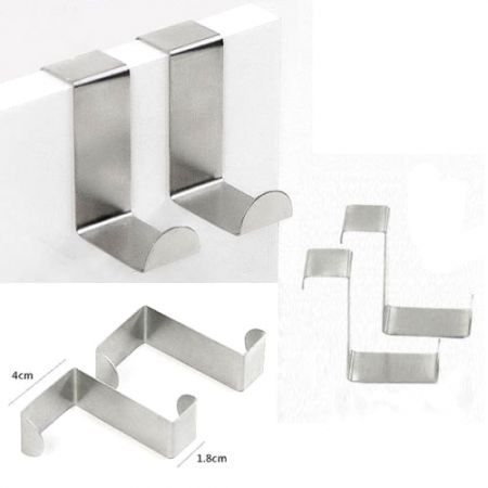 4PCS L-Shaped Stainless Steel Door Hook