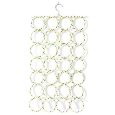 LUD 28 Ring Multi Use Clothes Tie Belt Scarf Hanger Holder Organise Hanger Hook