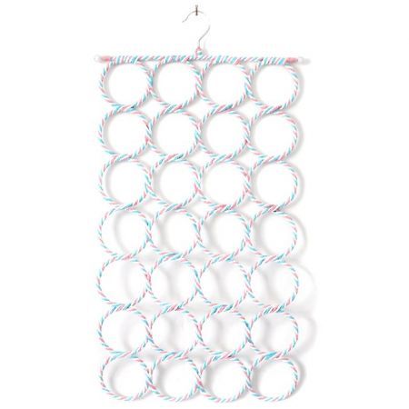 LUD 28 Ring Multi Use Clothes Tie Belt Scarf Hanger Holder Organise Hanger Hook