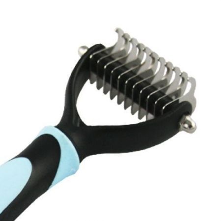 LUD Pet Fur Shedding Trimmer Grooming Rake Comb Brush Tool Color Random