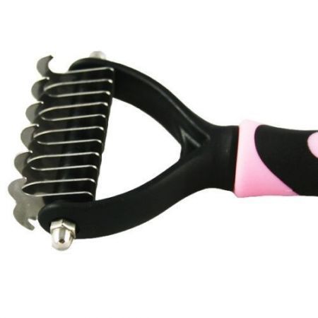 LUD Pet Fur Shedding Trimmer Grooming Rake Comb Brush Tool Color Random