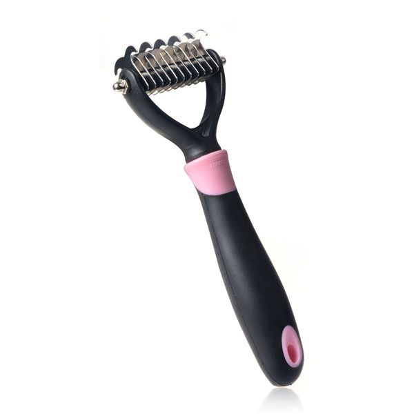 LUD Pet Fur Shedding Trimmer Grooming Rake Comb Brush Tool Color Random