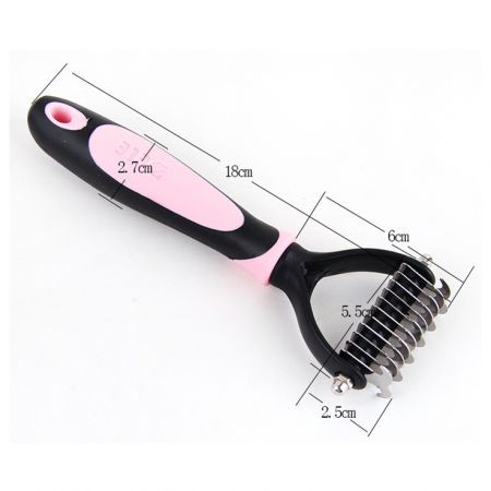 LUD Pet Fur Shedding Trimmer Grooming Rake Comb Brush Tool Color Random