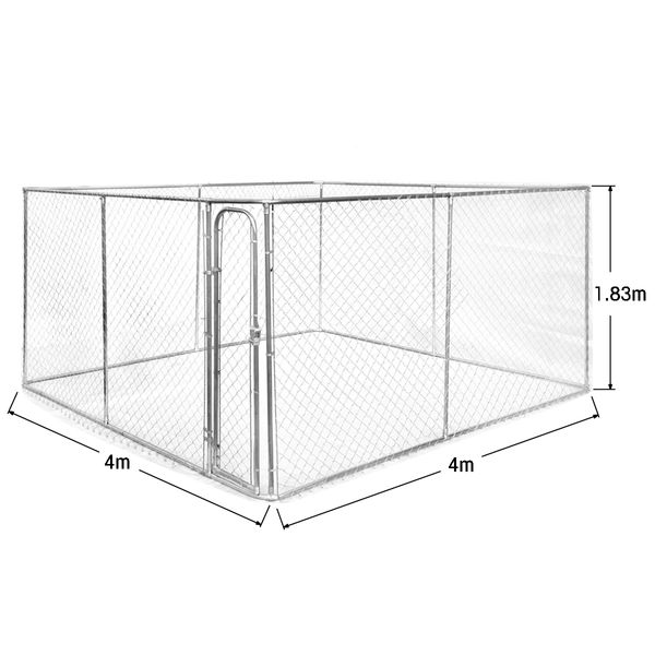 Dog Kennel Outdoor Playpen Rabbit Hutch Pet Enclosure Chicken Run Coop Puppy Cage Fencing 4m x 4m