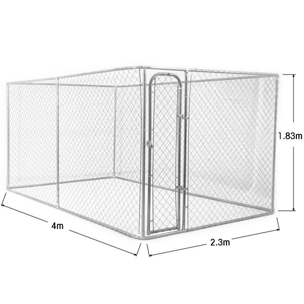 Dog Kennel Rabbit Hutch Pet Run Enclosure Chicken Coop Cage Playpen Puppy Fencing Outdoor 4m x 2.3m x 1.83m