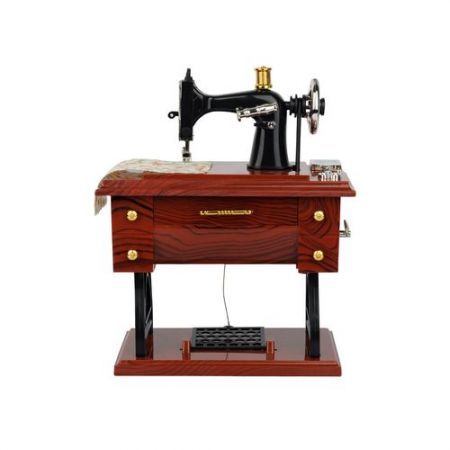 LUD Vintage Mini Treadle Sewing Machine Design Mechanical Music Box