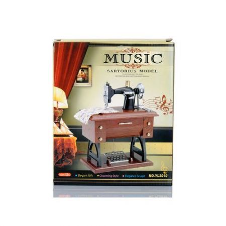 LUD Vintage Mini Treadle Sewing Machine Design Mechanical Music Box