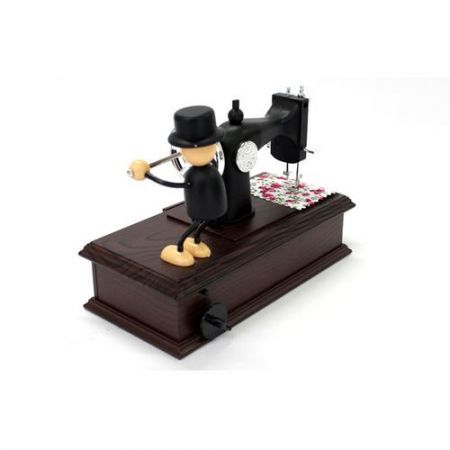 Cute Dolls Sewing Machine Style Music Box