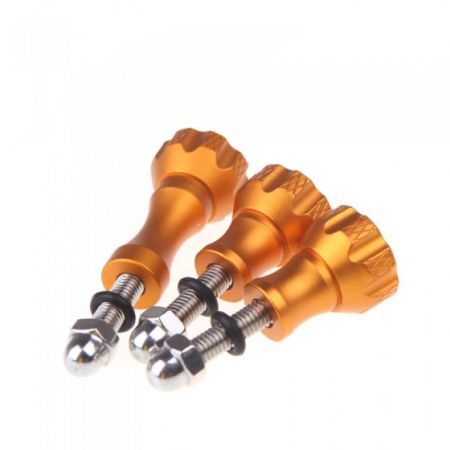 Aluminum Thumb Knob Stainless Bolt Nut Screw Set for GoPro HD Hero 1 2 / 3 / 3+ ST-50 Orange