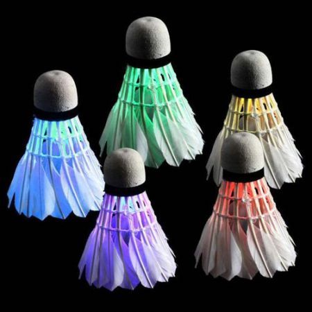 LUD 8PCS Colorful LED Shuttlecock Badminton