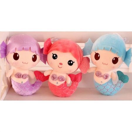 Cute Mermaid Sea Maid Doll Plush Doll Toy Collection Decoration Plaything for Kids Children Blue