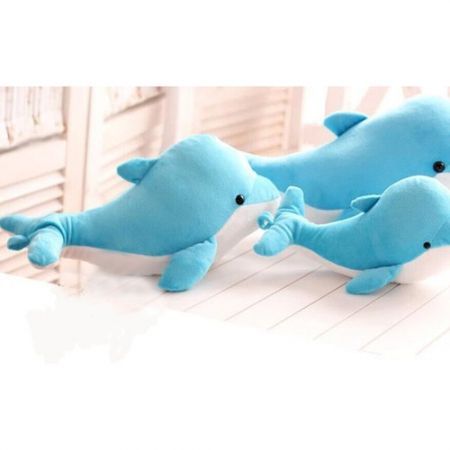 Cute Sea World Dolphin Plush Doll Toy Collection Decoration Plaything for Kids Children Blue