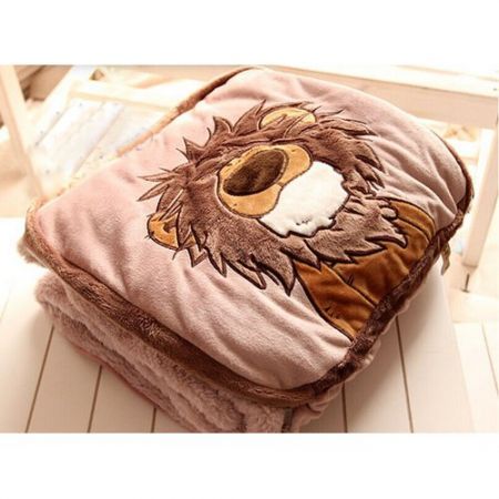 Cute Cartoon Lion Plush Cushion Pillow Folding Quilt Blanket for Home Office Lion