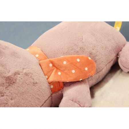 Cute Lies Prone Dog Big Head Puppy Plush Doll Toy Cartoon Cushion Pillow Purple