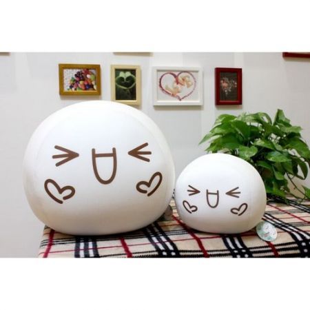 Cute Rice Roll Plush Doll Toy Collection Decoration Happy Face