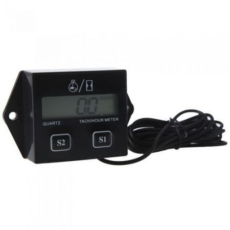 LUD Digital Engine Tach Tachometer Hour Meter Gauge Resettable Inductive for Racing Motorcycle