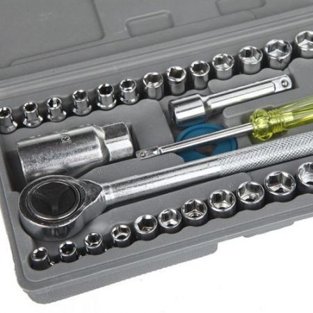 40 Pieces Socket Sleeve Wrench Combination Set Motorcycle Vehicle Repair Tool Kit