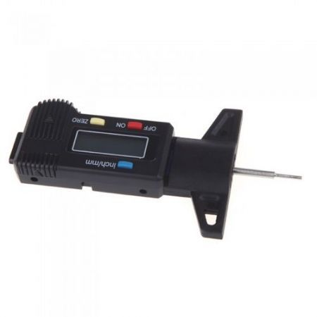 Black Digital LCD Tyre Tire Tread Depth Gauge 0-25.4mm Metric / Inch