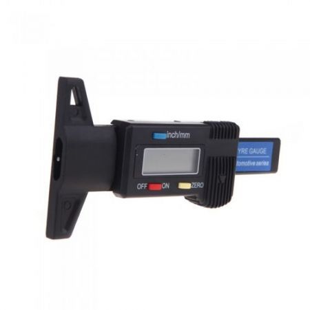 Black Digital LCD Tyre Tire Tread Depth Gauge 0-25.4mm Metric / Inch