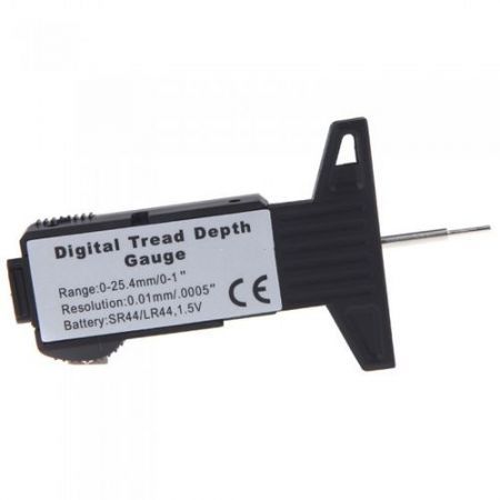 Black Digital LCD Tyre Tire Tread Depth Gauge 0-25.4mm Metric / Inch