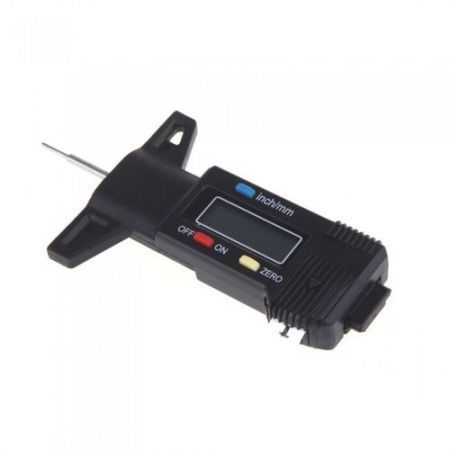 Black Digital LCD Tyre Tire Tread Depth Gauge 0-25.4mm Metric / Inch